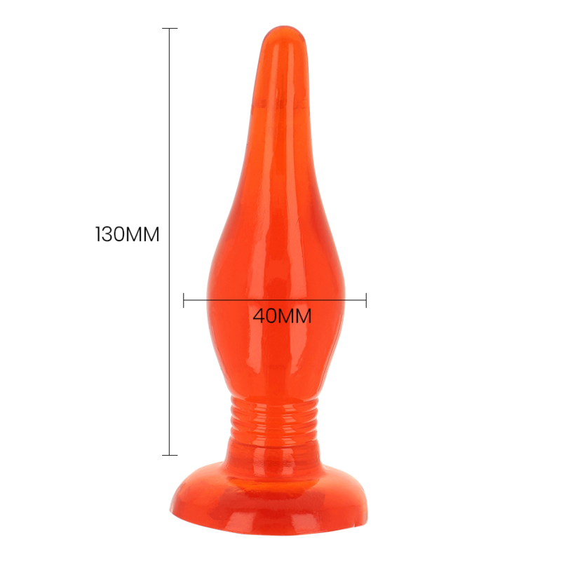 Red BAILE anal plug, 14.2 cm, featuring a smooth texture and ergonomic design for comfort and pleasure.