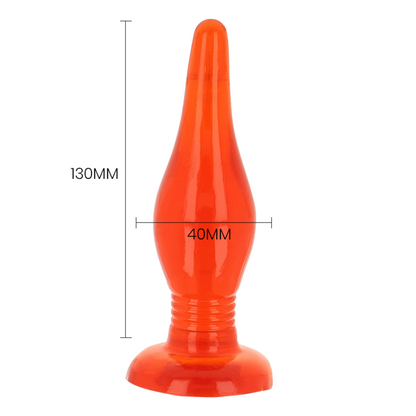Red BAILE anal plug, 14.2 cm, featuring a smooth texture and ergonomic design for comfort and pleasure.