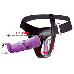 Arnés anal y vaginal femenino BAILE en color lila con diseño de puntos G, de 17 cm para uso íntimo.