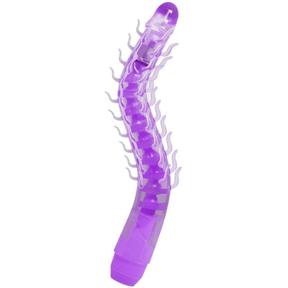 Dildo flexible y vibrador BAILE Flexi Vibe Sensual en color lila, 23.5 cm, con diseño curvado y superficie suave.