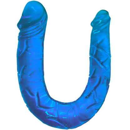 Dildo doble azul de la marca BAILE DILDOS, con forma realista y textura suave, para placer íntimo.