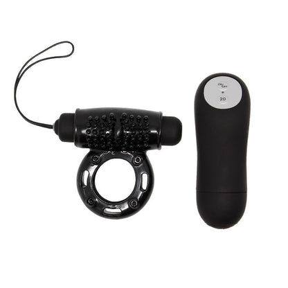 Black BAILE remote control ring 20V, showcasing its sleek design and ergonomic shape for enhanced pleasure.