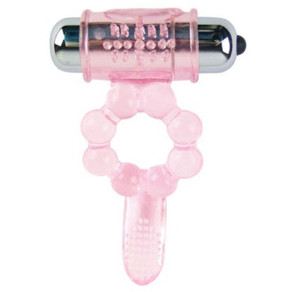 Pink BAILE silicone ring with 10 vibration rhythms and tongue design, ideal for enhancing intimate experiences.