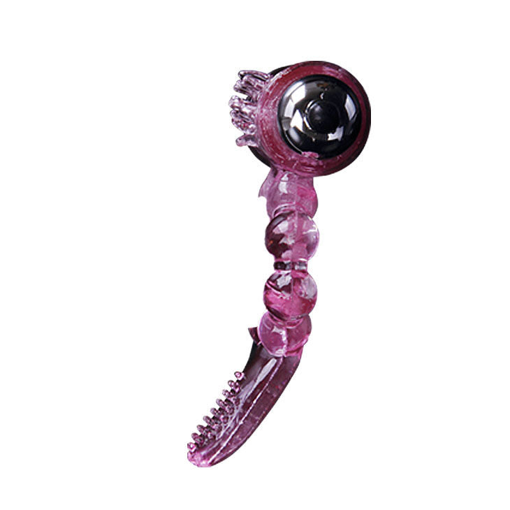 Pink silicone ring with 10 rhythm tongue vibration, BAILE FOR HIM, showcasing a textured design for pleasure.