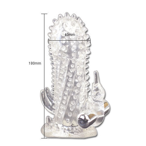 BAILE Brave Man Rabbit Vibrator with extension, showcasing its dual stimulation design and realistic texture.