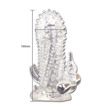 BAILE Brave Man Rabbit Vibrator with extension, showcasing its dual stimulation design and realistic texture.