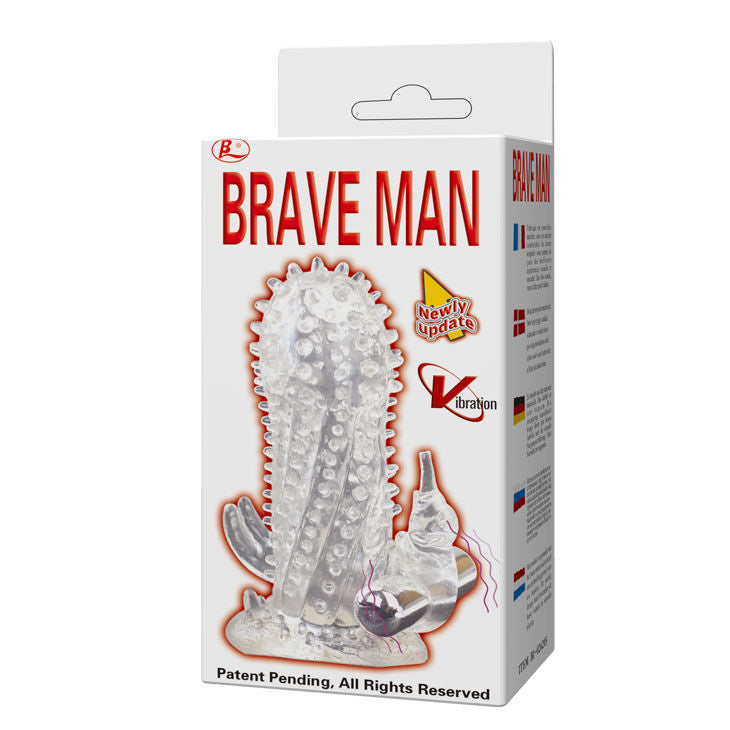 BAILE Brave Man rabbit vibrator extension showcasing a sleek design with dual stimulation features.