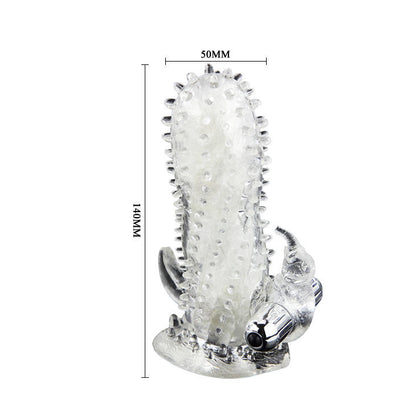 BAILE Brave Man rabbit vibrator with extension, featuring dual stimulation design and textured surface for enhanced pleasure.