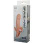 Natural silicone BAILE Brave Man vibrador con funda pene, anal y clítoris, 16.5 cm, en color natural.