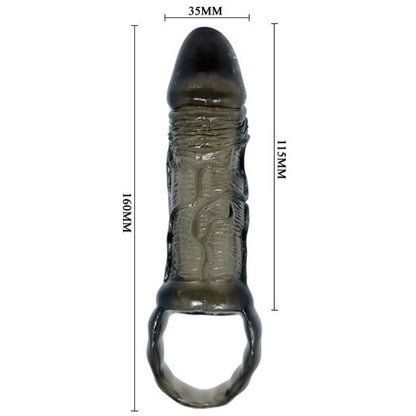 Funda extensora de pene con strap para testículos, de 11.5 cm, marca BAILE FOR HIM, diseñada para mayor comodidad y estimulación
