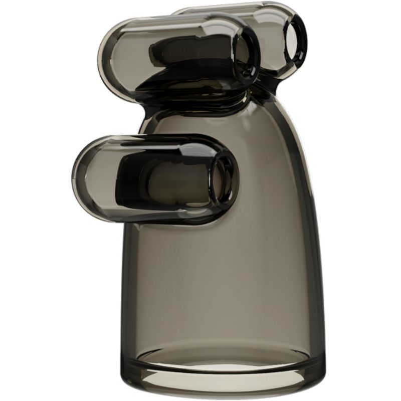Funda vibradora BAILE FOR HIM Crystal Cap II, transparente y ergonómica, diseñada para estimular con vibraciones suaves.