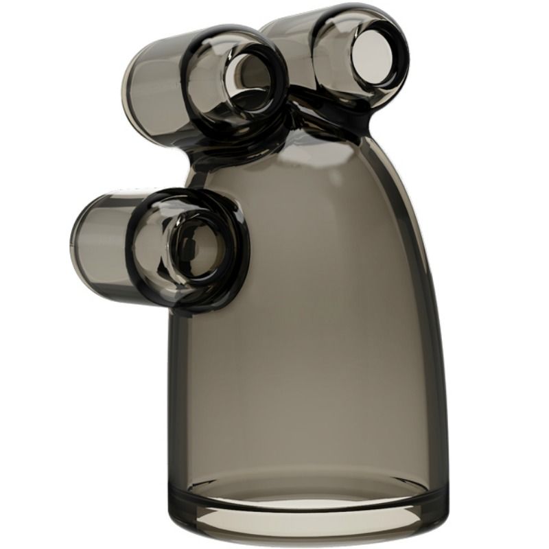 Funda vibradora BAILE Vibrating Crystal Cap II de la marca BAILE FOR HIM, diseñada para uso íntimo, en color transparente con detalles.