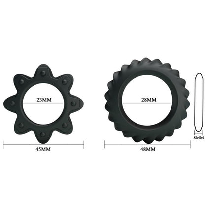 Kit de 2 anillos de silicona BAILE FOR HIM con diseño floral, ideal para uso personal y comodidad.