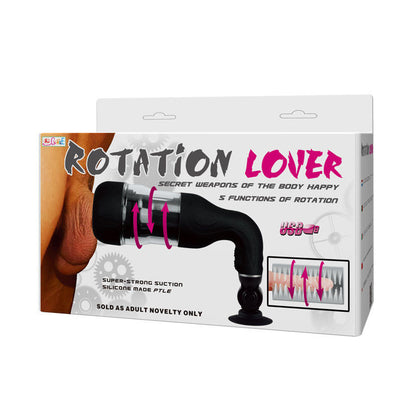 Masturbador automático Rotation Lover de BAILE FOR HIM con soporte, diseñado para placer masculino, con textura realista y tecnología automática.