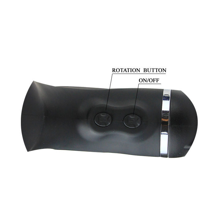 Masturbador automático Rotation Lover de BAILE FOR HIM con soporte, diseño innovador y textura realista para uso íntimo.