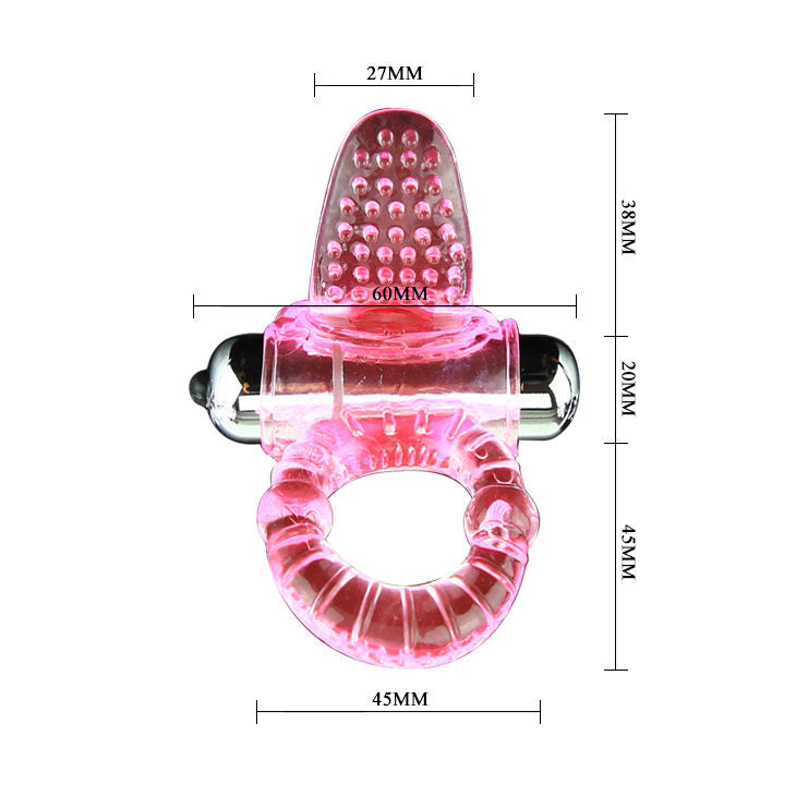 Anillo vibrador rosa BAILE FOR HIM Sweet Abs 10 ritmos, para placer masculino, con diseño en forma de anillo para pene.