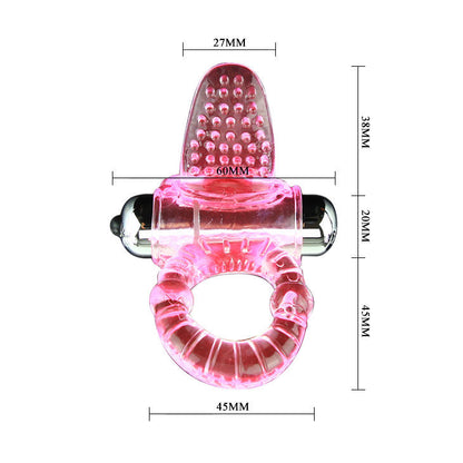 Anillo vibrador rosa BAILE FOR HIM Sweet Abs 10 ritmos, para placer masculino, con diseño en forma de anillo para pene.