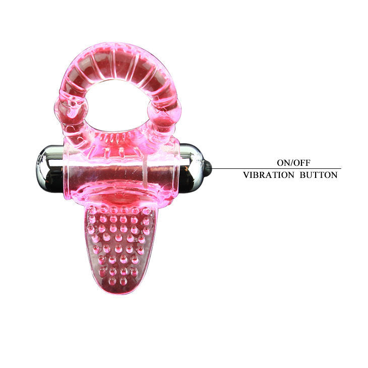 Anillo vibrador para pene BAILE FOR HIM, rosa, con 10 ritmos y diseño de anillo para placer y estimulación.
