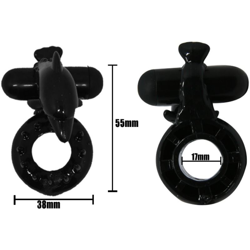 Anillo vibrador BAILE Sweet Ring con estimulador de clítoris en forma de delfín, diseñado para placer y excitación.