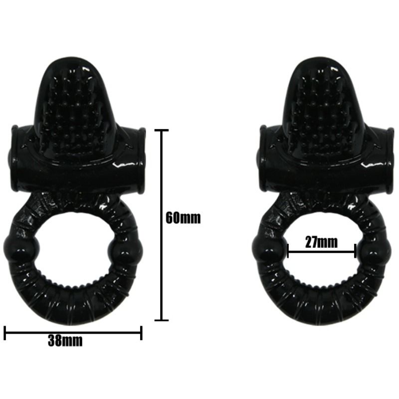 Anillo vibrador con textura tipo conejo de la marca BAILE FOR HIM, diseñado para estimulación y placer.