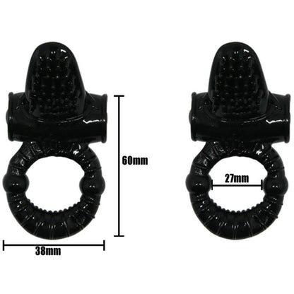 Anillo vibrador con textura tipo conejo de la marca BAILE FOR HIM, diseñado para estimulación y placer.
