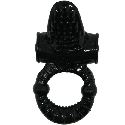 Anillo vibrador con textura en forma de cone y orejas de conejo, de la marca BAILE FOR HIM, diseñado para placer íntimo.