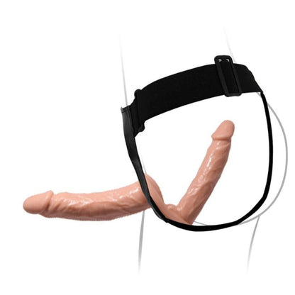 Arnés doble con dildos de la colección BAILE, diseño Ultra Passionate, ajustable y cómodo para uso íntimo y placer.