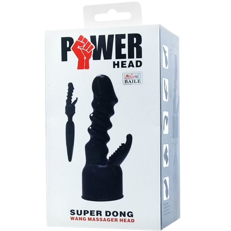 BAILE Power Head interchangeable head for internal and clitoral stimulation, showcasing its sleek design and features.