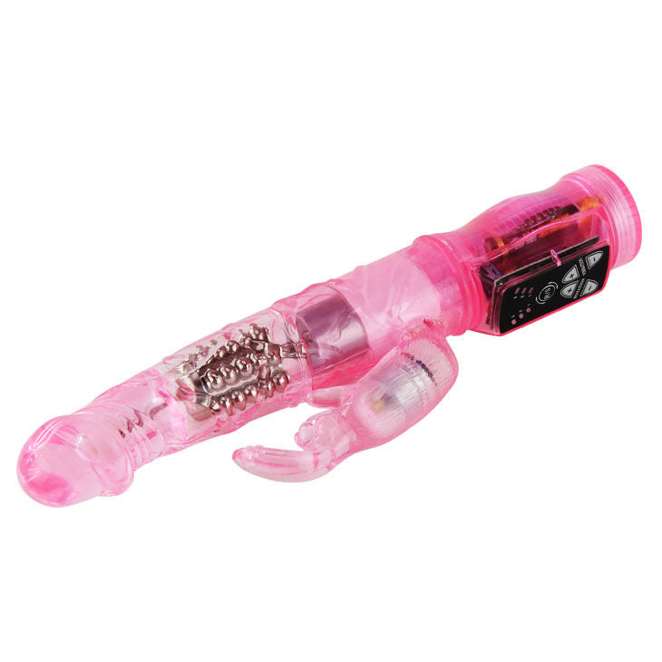 BAILE MINI ROTADOR RABBIT in pink, showcasing its sleek design and dual stimulation features for enhanced pleasure.