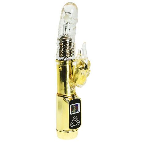 BAILE ROTATIONS Rabbit Siberia Passion Gold vibrator with sleek design and vibrant colors displayed on a neutral background.