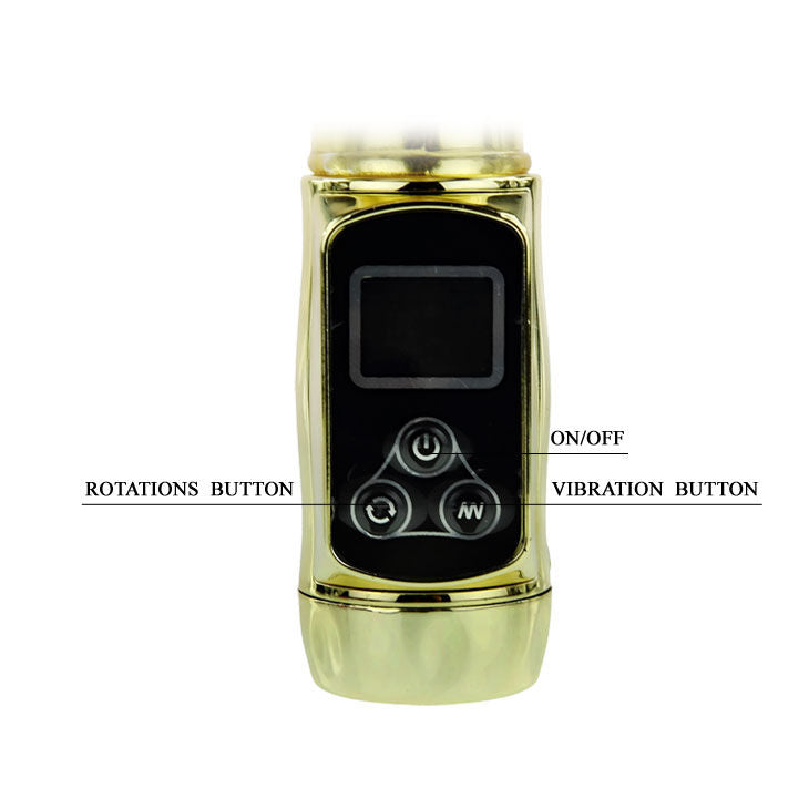 BAILE ROTATIONS Rabbit Siberia Passion Gold adult toy with a sleek design and vibrant color, showcased against a neutral background.