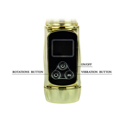 BAILE ROTATIONS Rabbit Siberia Passion Gold adult toy with a sleek design and vibrant color, showcased against a neutral background.