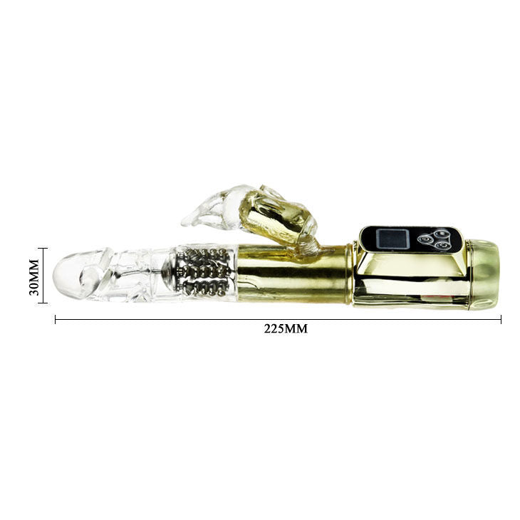 BAILE ROTATIONS Rabbit Siberia Passion Gold vibrator, featuring a sleek design and soft silicone texture for pleasure.