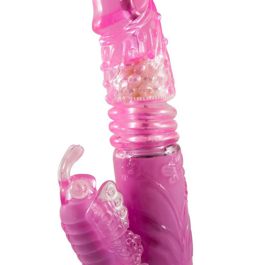 Pink BAILE Travel Partner Rotador Up & Down Rabbit toy, showcasing its flexible design and playful features.