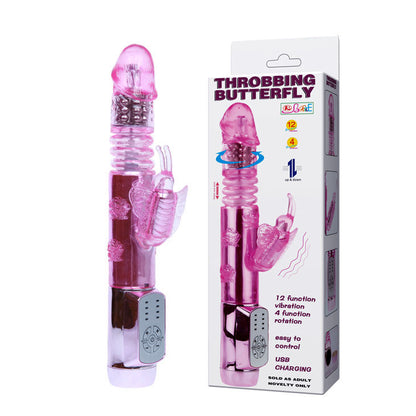 BAILE U.S. Rabbit Throbbing Mariposa vibrator with a sleek design and butterfly shape, showcasing its vibrant colors and features.