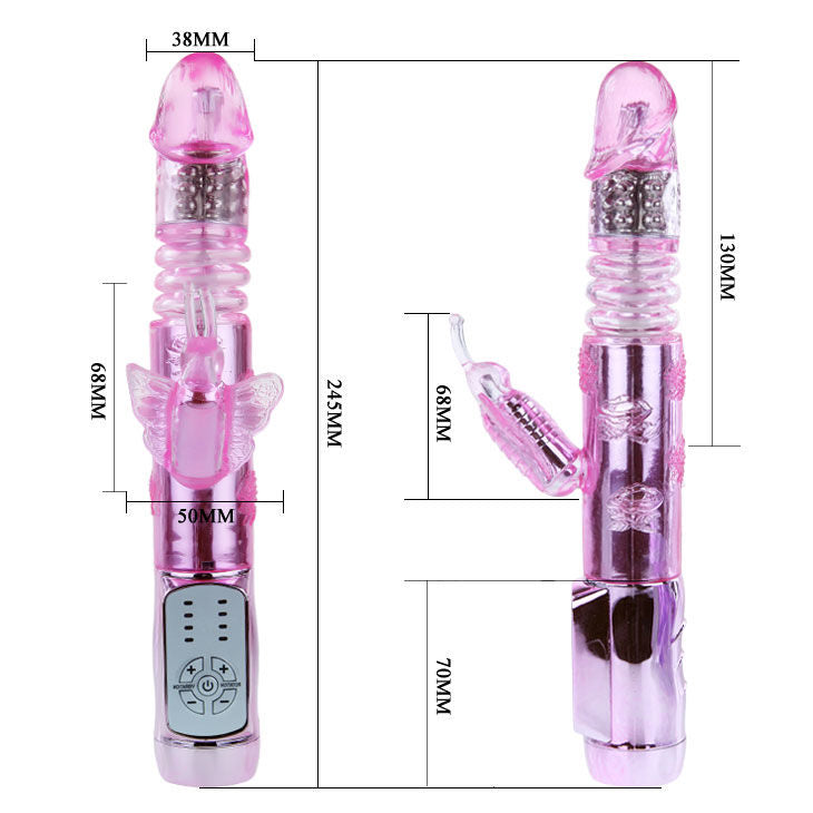 BAILE U.S. Rabbit Throbbing Mariposa in vibrant colors, showcasing its sleek design and textured features for pleasure.