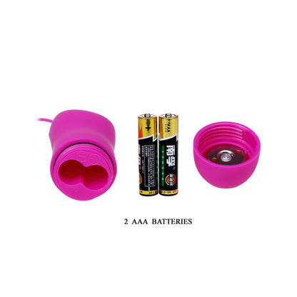 Cute BAILE stimulating cone-shaped vibrator in pink with 12 speed settings, featuring bunny ears design.
