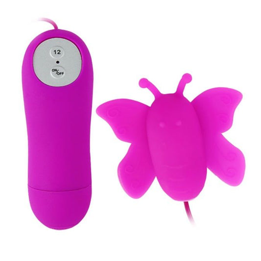 BAILE clitoral stimulator butterfly love eggs in lilac with remote control, showcasing sleek design and 12 speed settings.