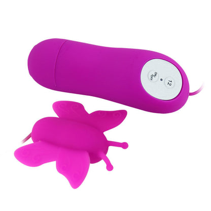 BAILE stimulating butterfly clitoral stimulator with 12 speeds and remote control in purple color.