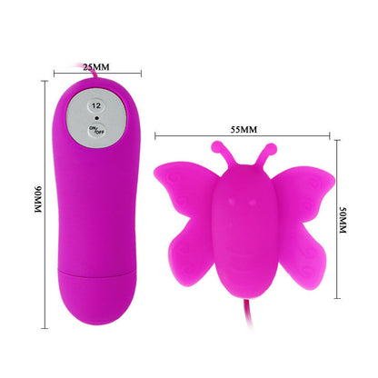 BAILE stimulating clitoral butterfly love eggs in lilac with remote control, showcasing sleek design and 12 speed settings.