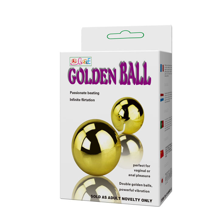 Bolas chinas doradas BAILE STIMULATING, vibrador de diseño compacto y elegante para ejercicio y placer íntimo.