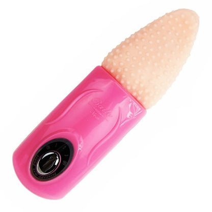 BAILE LENGUA MASAJEADORA 3V, a soft tongue-shaped massager in pink, showcasing its sleek design and textured surface.
