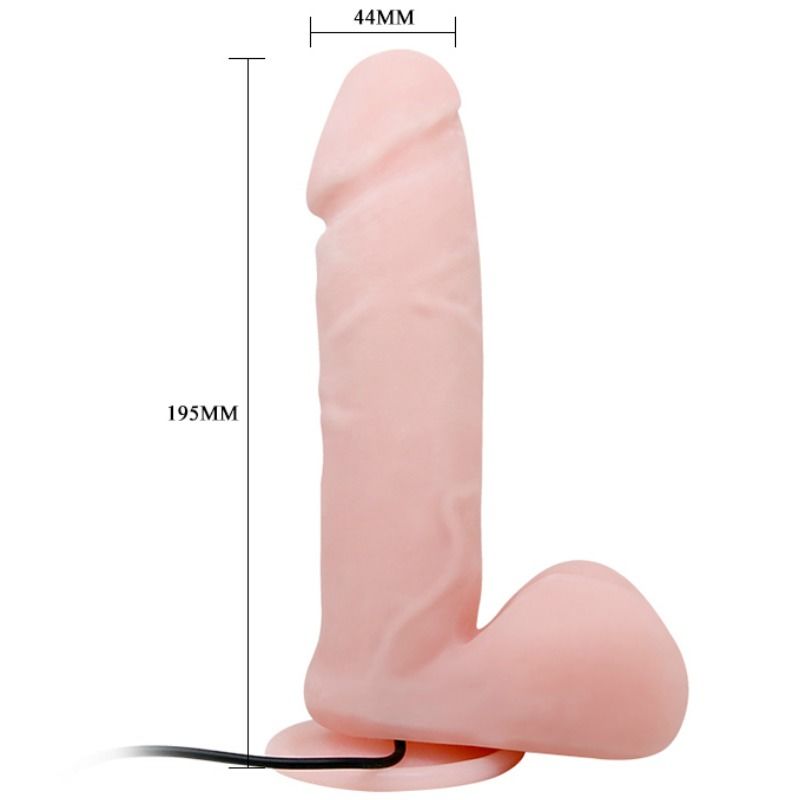 Dildo realista con vibración de la marca BAILE VIBRATORS, diseño detallado y control de vibraciones para placer íntimo.
