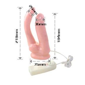 Vibrador BAILE VIBRATORS con pene realista doble penetración, diseñado para experiencias íntimas y placenteras.