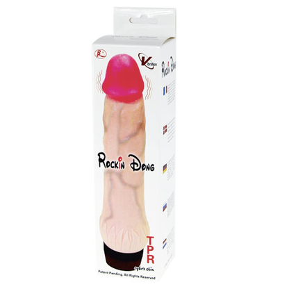 BAILE ROCKIN DONG PENE CYBER SKIN II vibrator with realistic texture and shape, displayed on a neutral background.