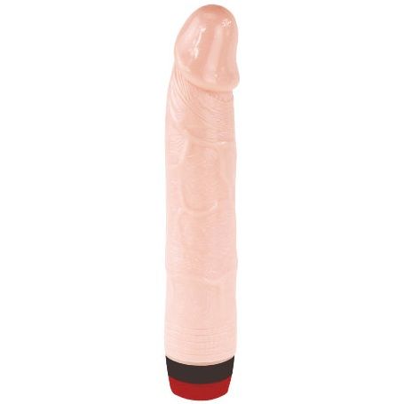 BAILE VIBRATORS Rockin Dong Pene Cyber Skin III in realistic flesh tone, showcasing its lifelike texture and design.