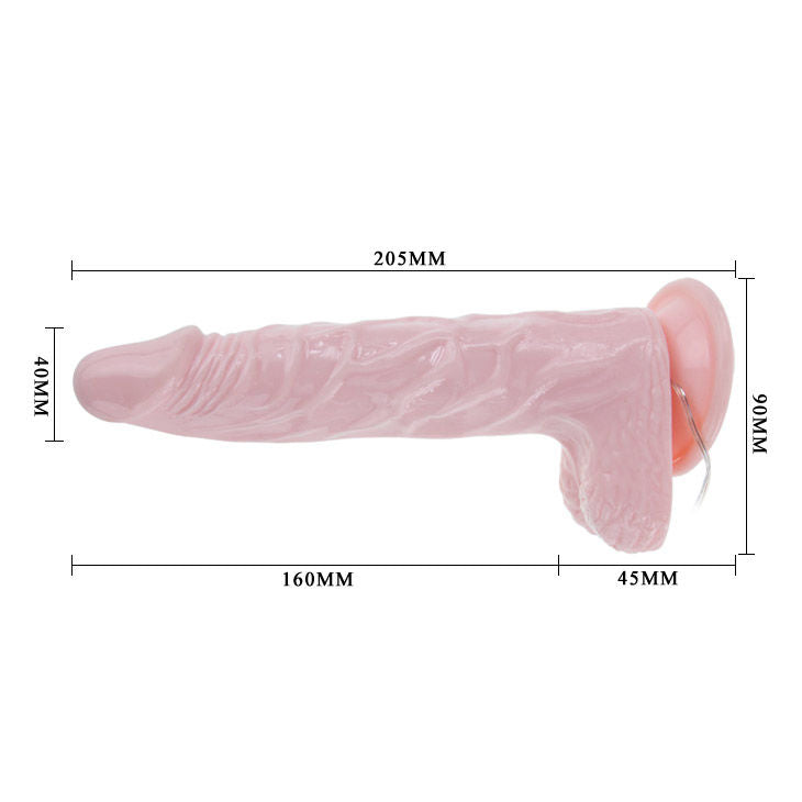 Realistic BAILE Super Rota Dong Dildo, 20.5 cm, showcasing lifelike details and textured surface for enhanced pleasure.