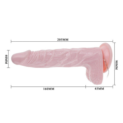 Realistic BAILE Super Rota Dong Dildo, 20.5 cm, showcasing lifelike details and textured surface for enhanced pleasure.