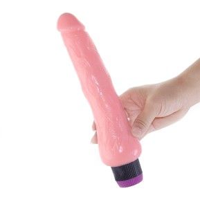 Realistic 19.5 cm vibrator by Baile, showcasing lifelike texture and design for enhanced pleasure.