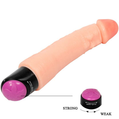 Vibrador realista flexible de 25 cm de la marca BAILE VIBRATORS, diseñado para una experiencia cómoda y estimulante.